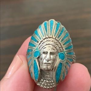Vintage turquoise & silver ring